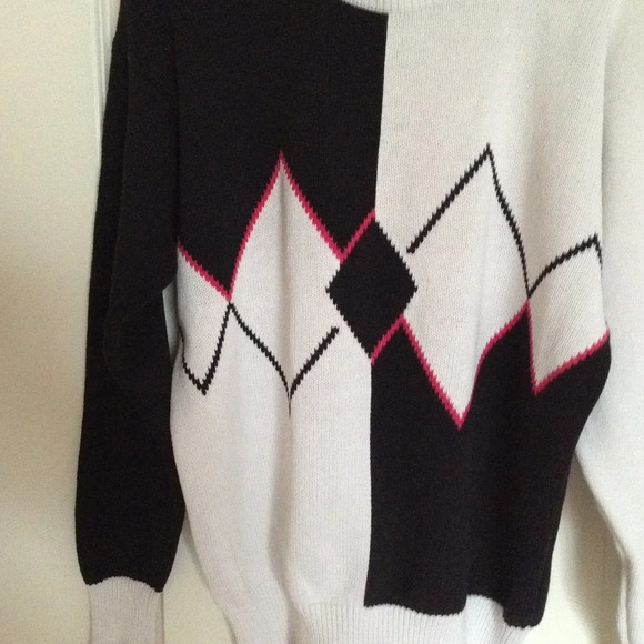 Vintage Lady La Mode Active Golf Sportswear Women's Sweater Diamond Pattern - Picture 2 of 8